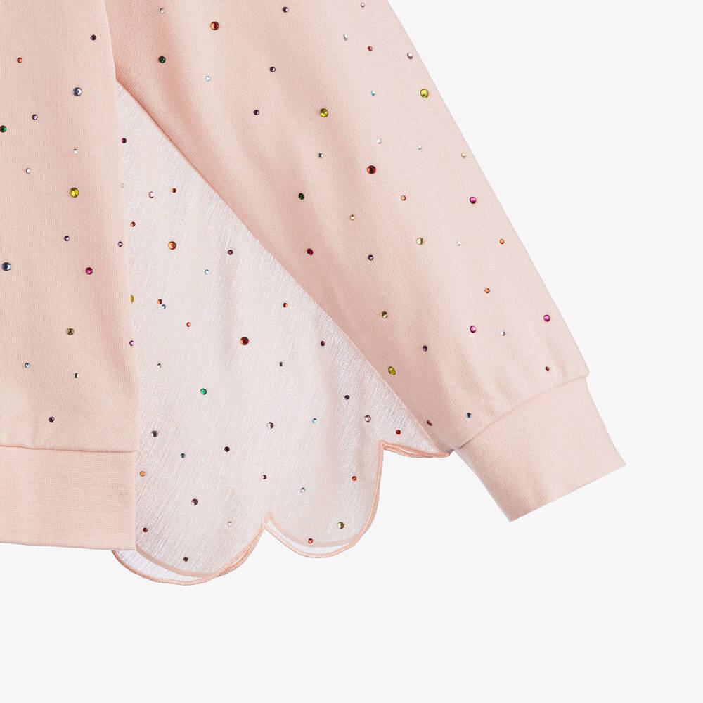 Stella McCartney Kids-Teen Girls Pink Diamanté Sweatshirt | Childrensalon Outlet