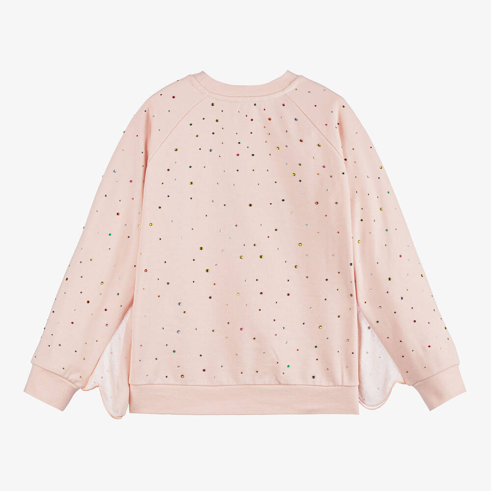 Stella McCartney Kids-Teen Girls Pink Diamanté Sweatshirt | Childrensalon Outlet