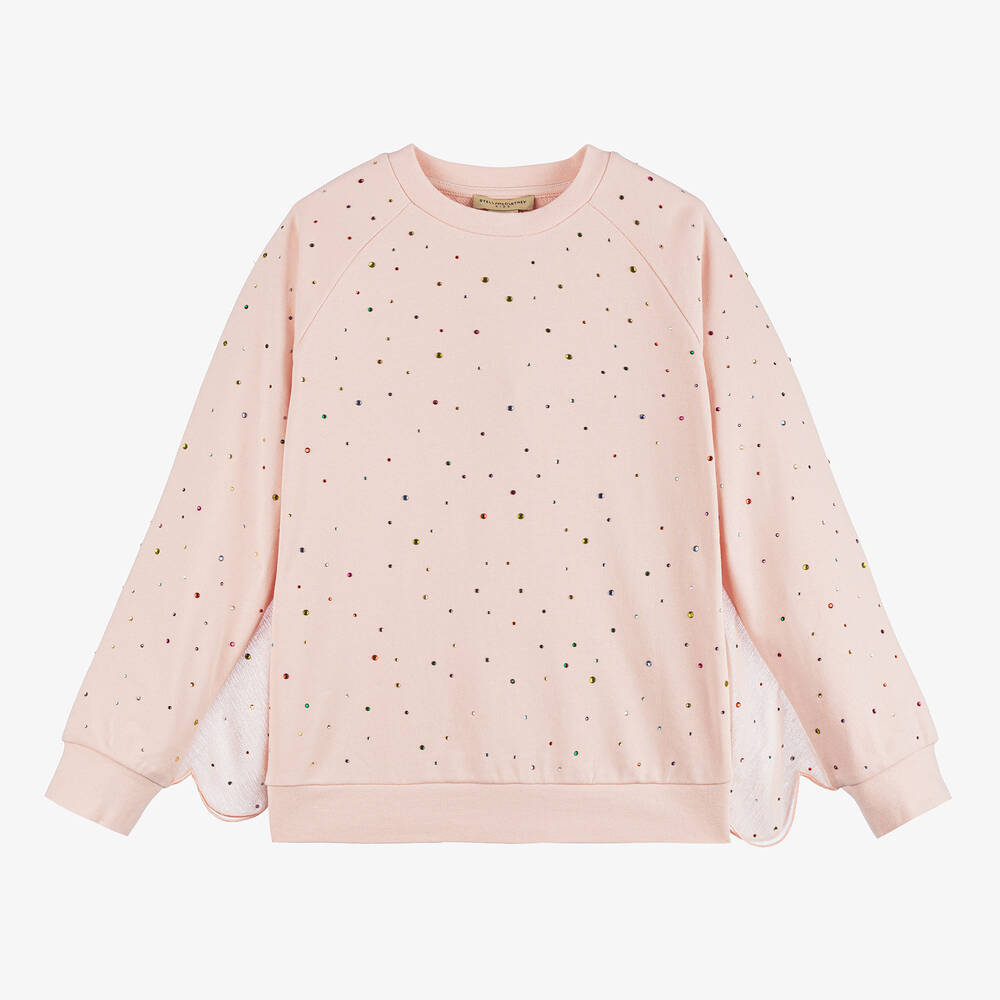 Stella McCartney Kids-Teen Girls Pink Diamanté Sweatshirt | Childrensalon Outlet