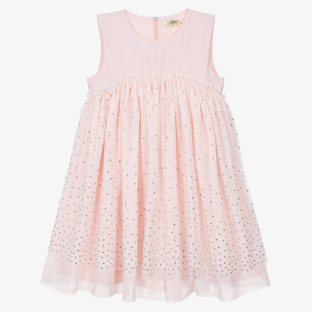 Stella McCartney Kids - Розовое платье из тюля со стразами | Childrensalon