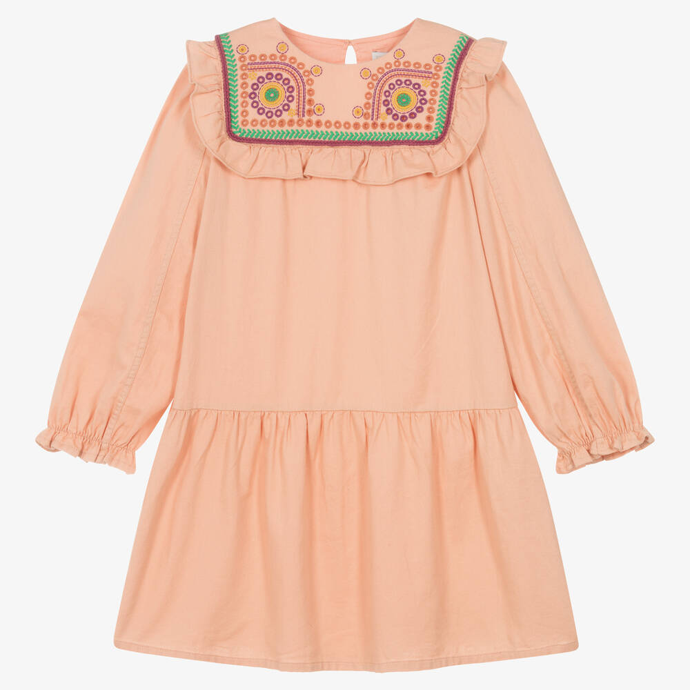 Stella McCartney Kids - Rosa besticktes Teen Baumwollkleid | Childrensalon