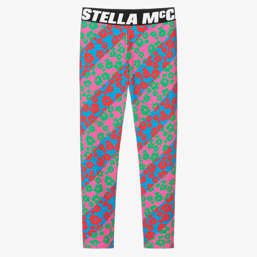 Stella McCartney Kids - Розовые легинсы с цветами для девочек-подростков | Childrensalon