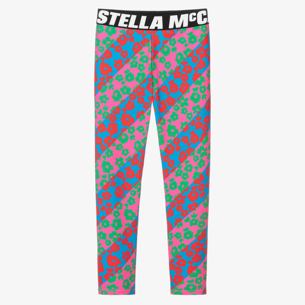 Stella McCartney Kids-Розовые легинсы с цветами для девочек-подростков | Childrensalon Outlet