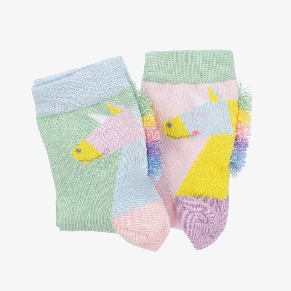 Stella McCartney Kids-Teen Girls Pink & Green Socks (2 Pack) | Childrensalon Outlet