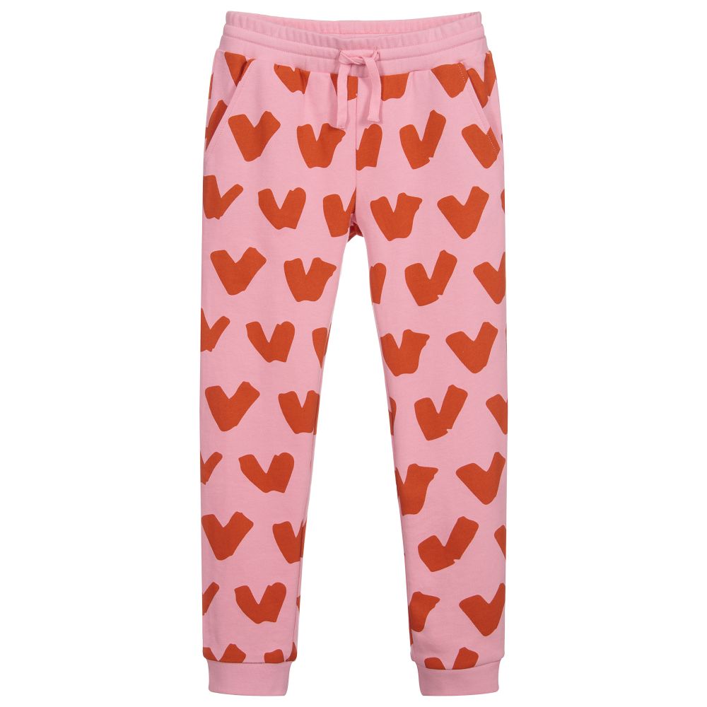 Stella McCartney Kids-Розовые джоггеры с сердечками для подростков | Childrensalon Outlet