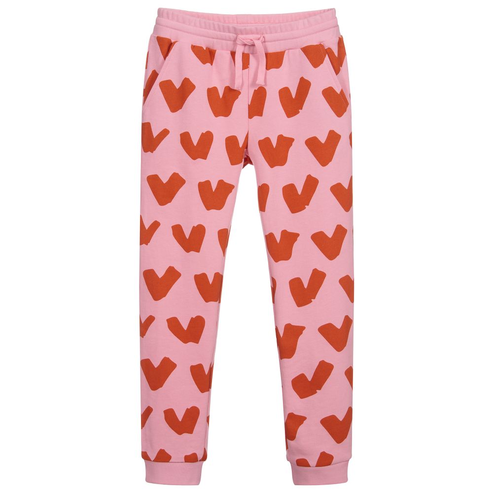 Stella McCartney Kids - Rosa Teen Jogginghose mit Herzen (M) | Childrensalon