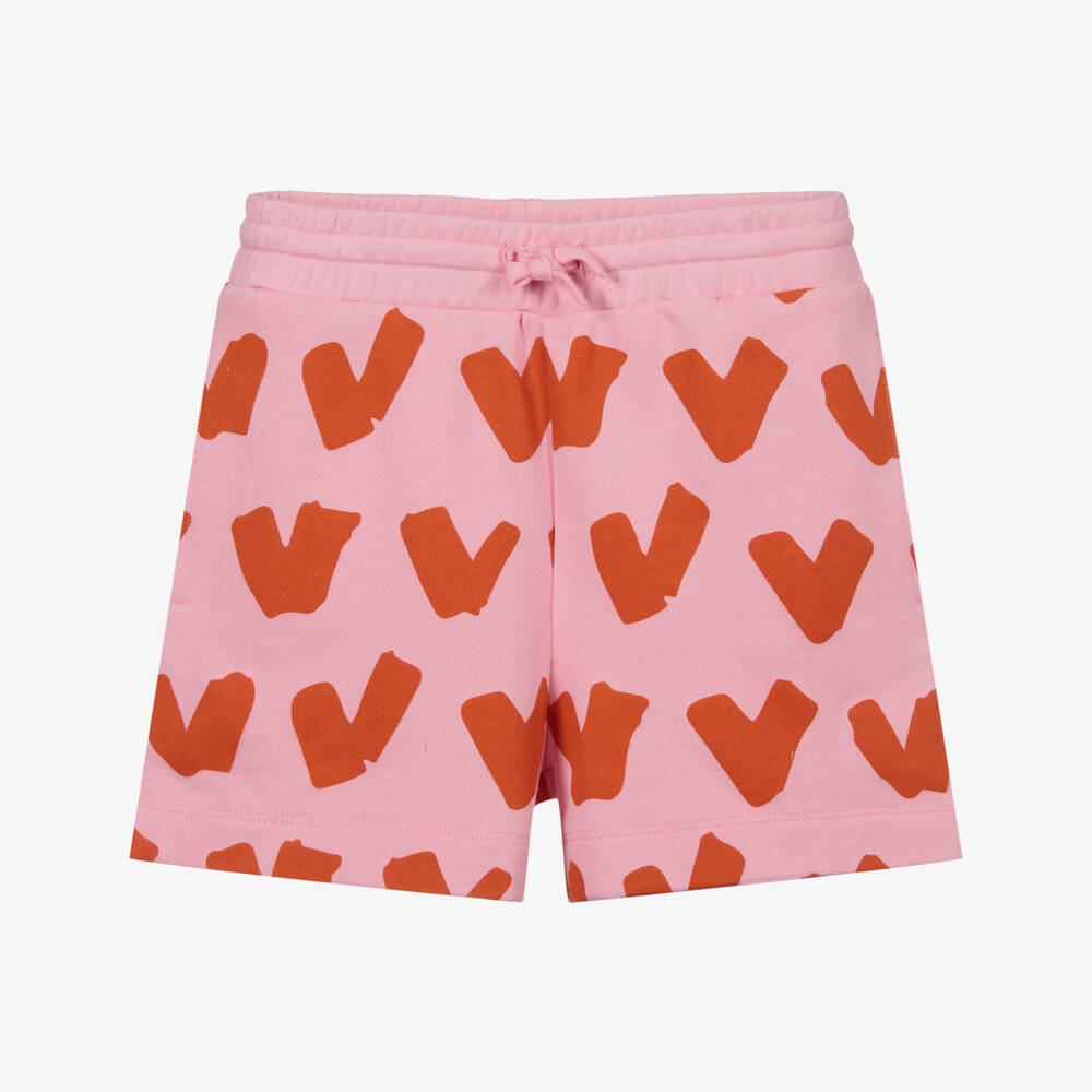 Stella McCartney Kids-Розовые шорты с сердечками для подростков | Childrensalon Outlet