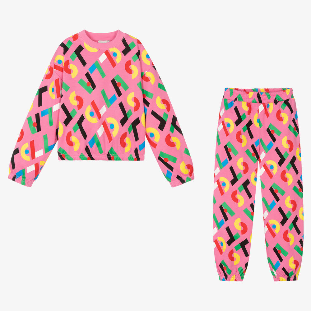 Stella McCartney Kids - Teen Girls Pink Logo Tracksuit | Childrensalon