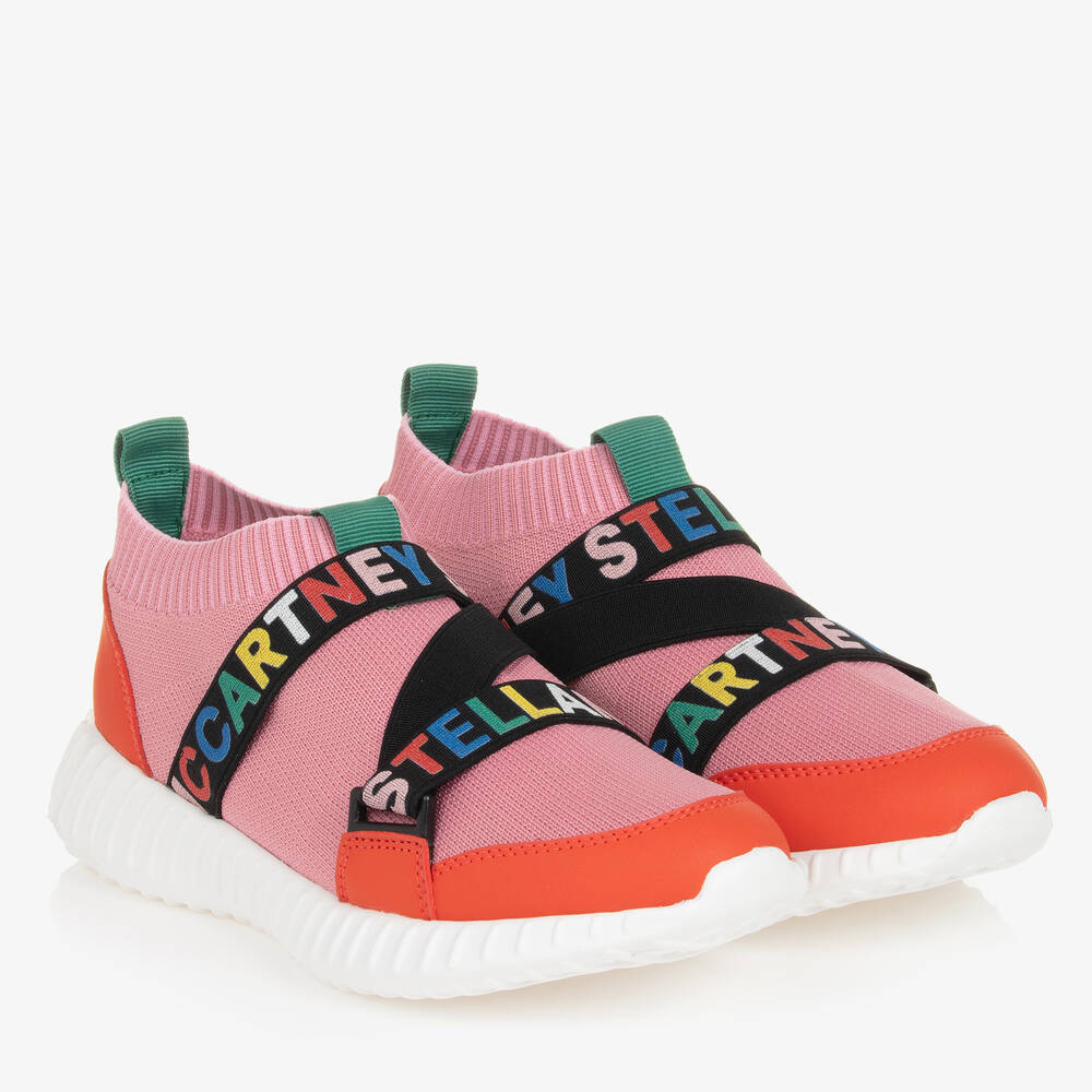 Stella McCartney Kids - Teen Girls Pink & Orange Sock Trainers | Childrensalon