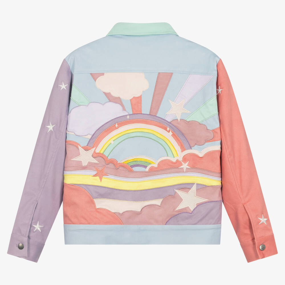 Stella McCartney Kids-Розово-фиолетовая куртка с вышивкой | Childrensalon Outlet