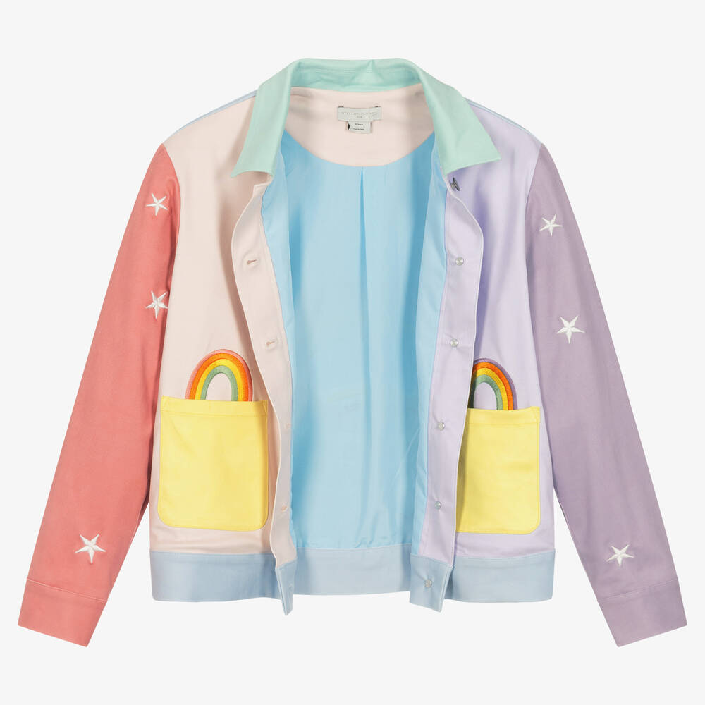 Stella McCartney Kids-Розово-фиолетовая куртка с вышивкой | Childrensalon Outlet