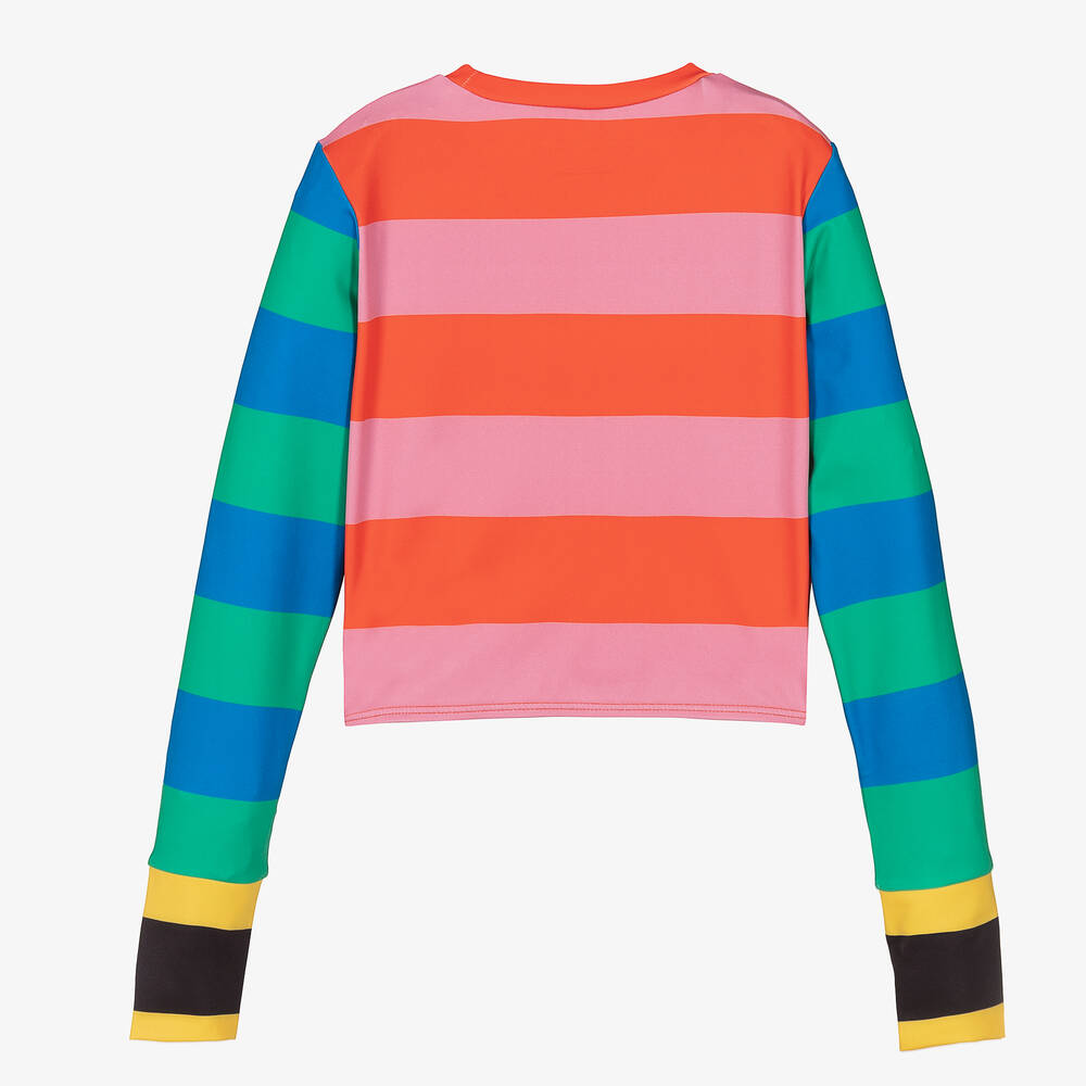 Stella McCartney Kids-Teen Girls Pink & Red Striped Sports Top | Childrensalon Outlet