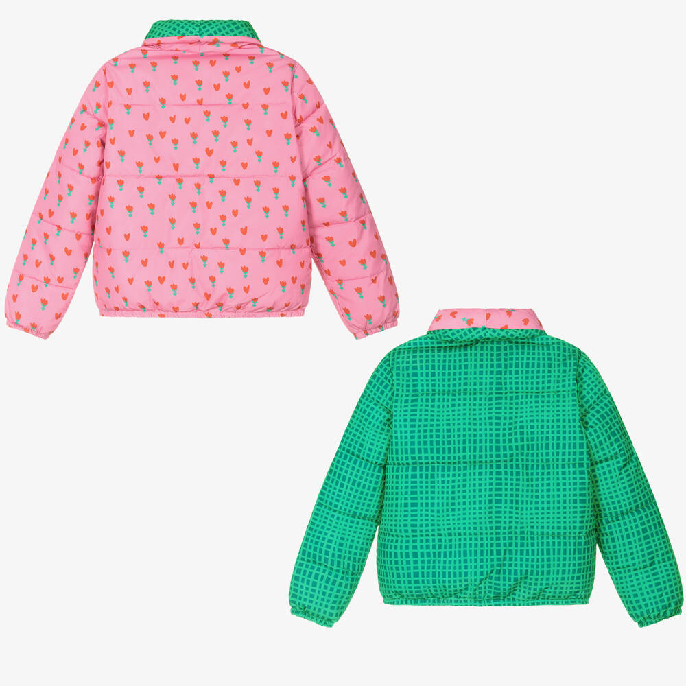 Stella McCartney Kids-Teen Girls Pink Reversible Puffer Jacket | Childrensalon Outlet