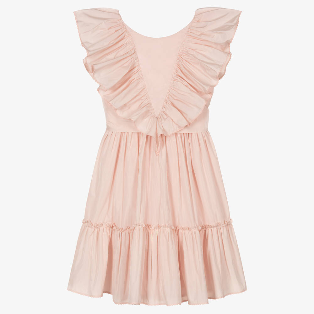 Stella McCartney Kids - Розовое платье с рюшами для девочек-подростков | Childrensalon