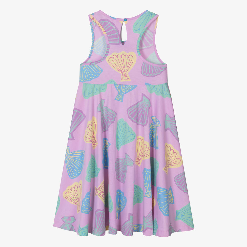 Stella McCartney Kids-Teen Girls Pink Shell Print Cotton Dress | Childrensalon Outlet