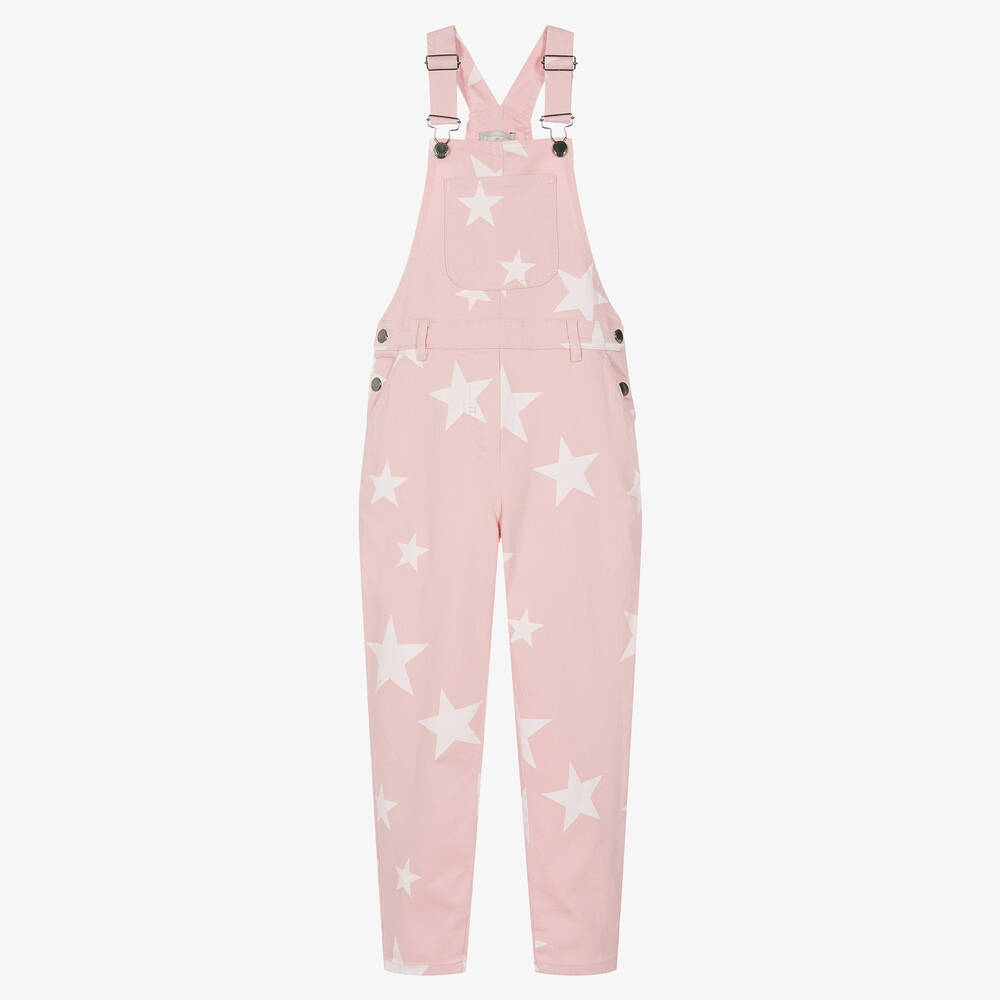 Stella McCartney Kids - Розовый хлопковый полукомбинезон со звездами | Childrensalon