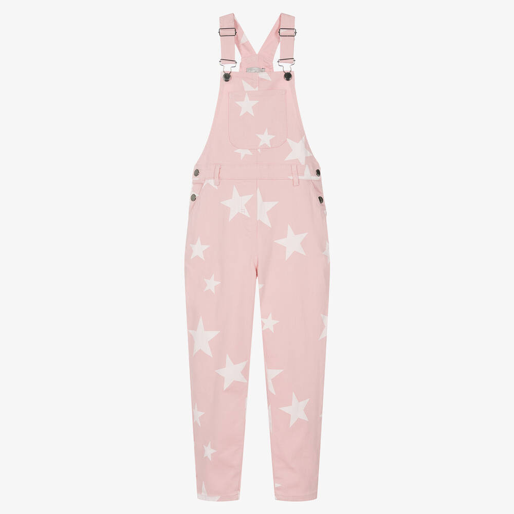 Stella McCartney Kids-دانغريز تينز بناتي قطن عضوي تويل لون زهري | Childrensalon Outlet