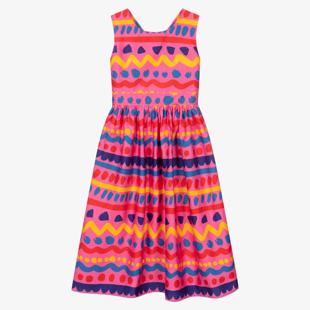 Stella McCartney Kids - Pinkes Teen Kleid mit Streifen (M) | Childrensalon