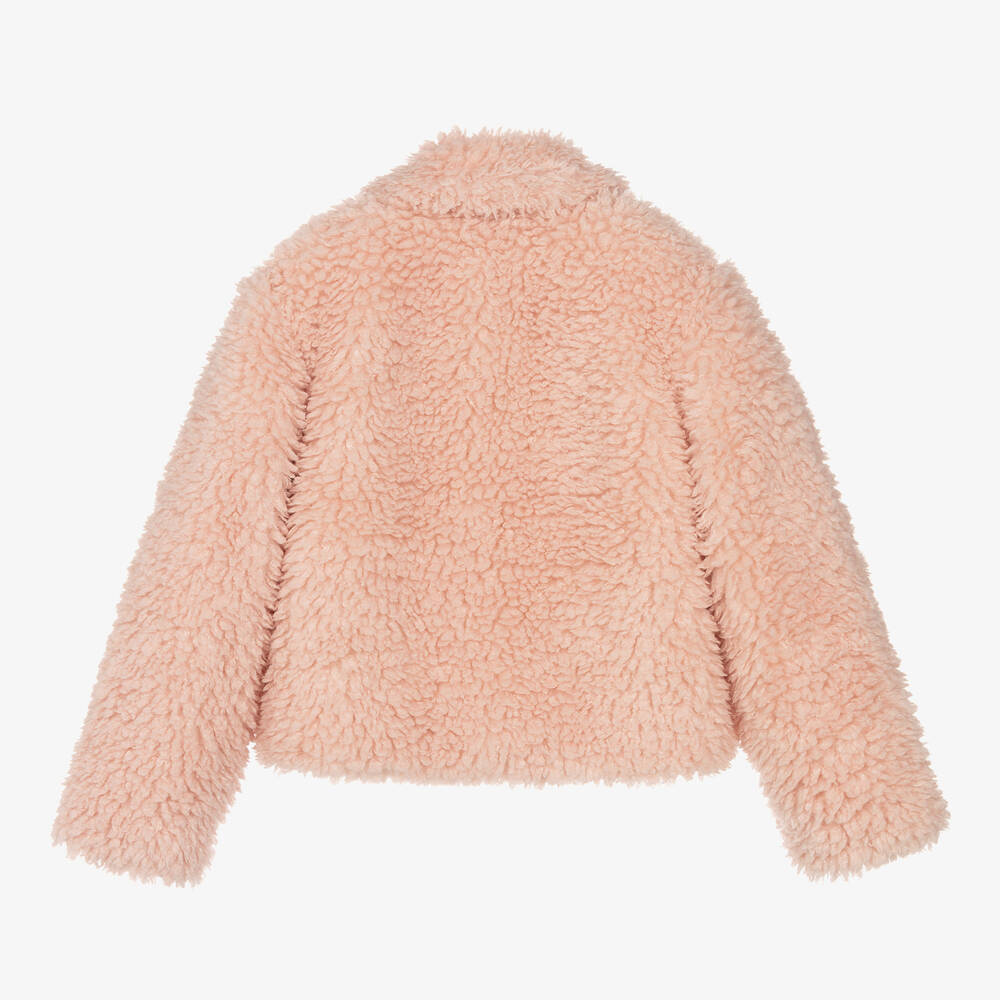 Stella McCartney Kids Teen Girls Pink Teddy Fleece Jacket