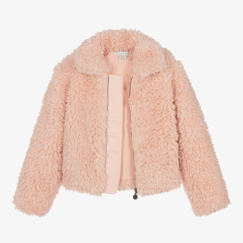Stella McCartney Kids-Teen Girls Pink Teddy Fleece Jacket | Childrensalon Outlet