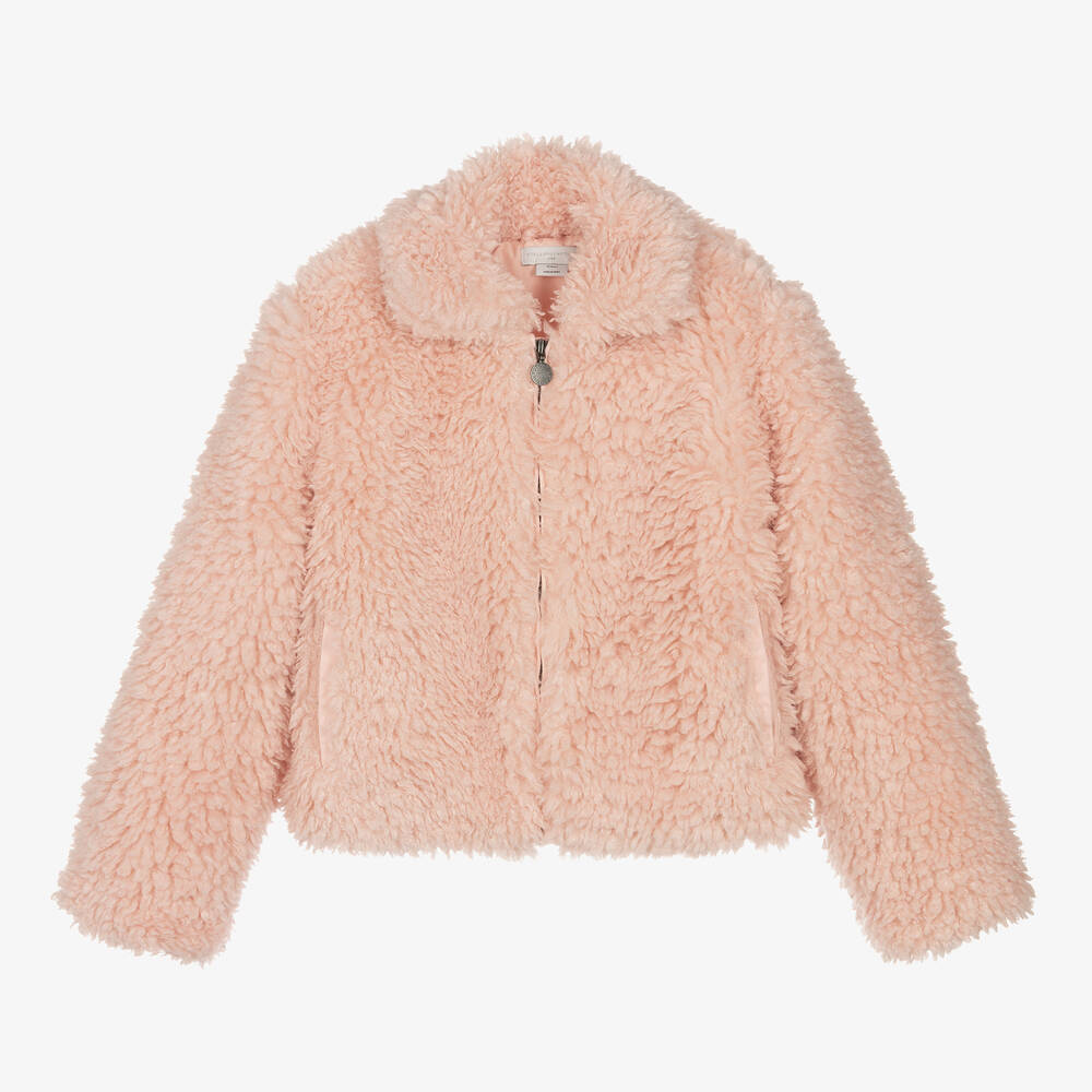 Stella McCartney Kids - Teen Girls Pink Teddy Fleece Jacket | Childrensalon