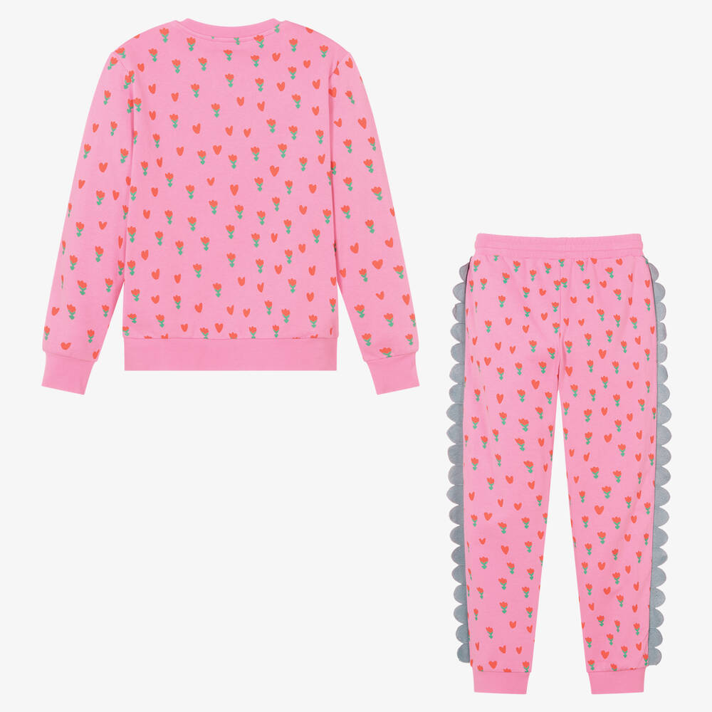 Stella McCartney Kids-Teen Girls Pink Tulips Cotton Tracksuit | Childrensalon Outlet