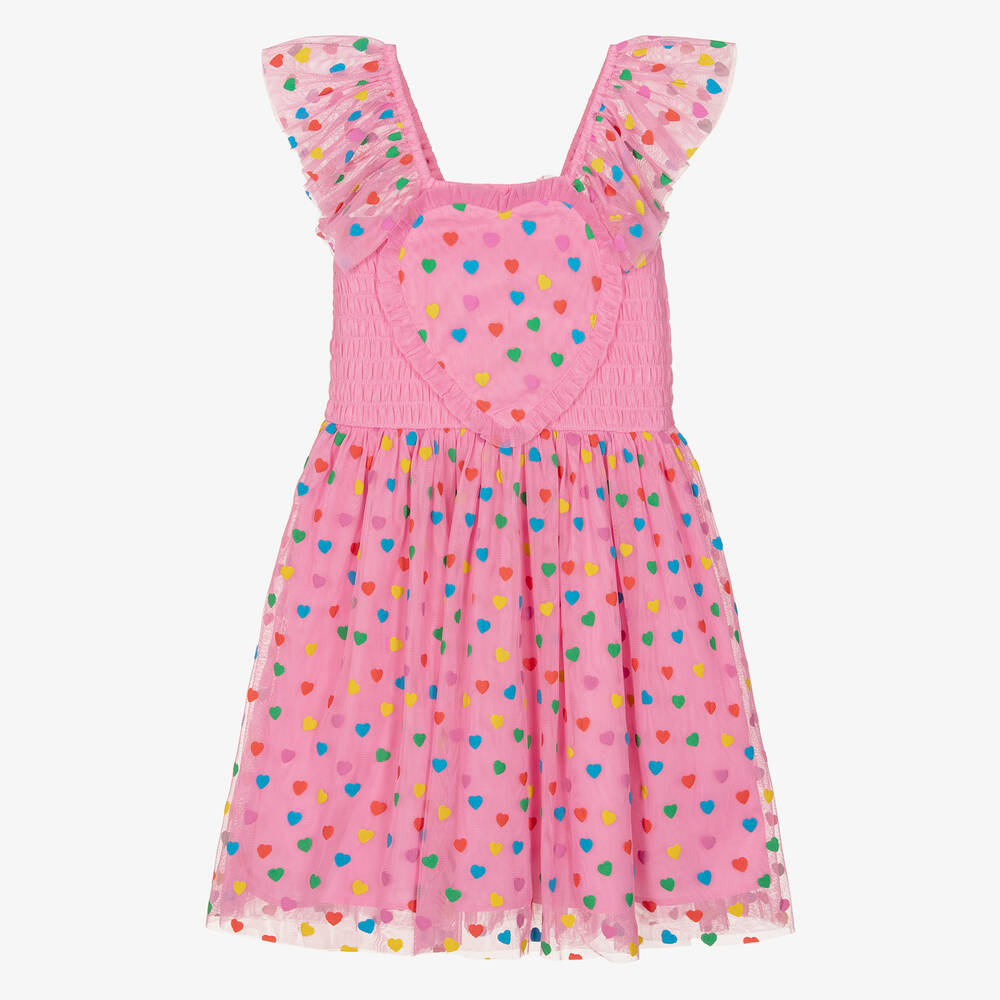 Stella McCartney Kids - Rosa Teen Tüllkleid mit Herz-Print | Childrensalon