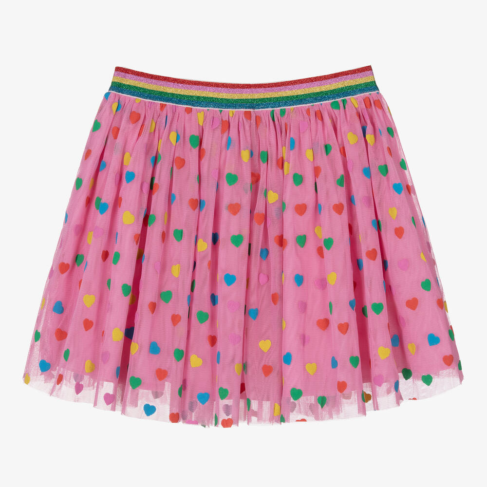 Stella McCartney Kids - Розовая юбка из тюля с сердечками | Childrensalon