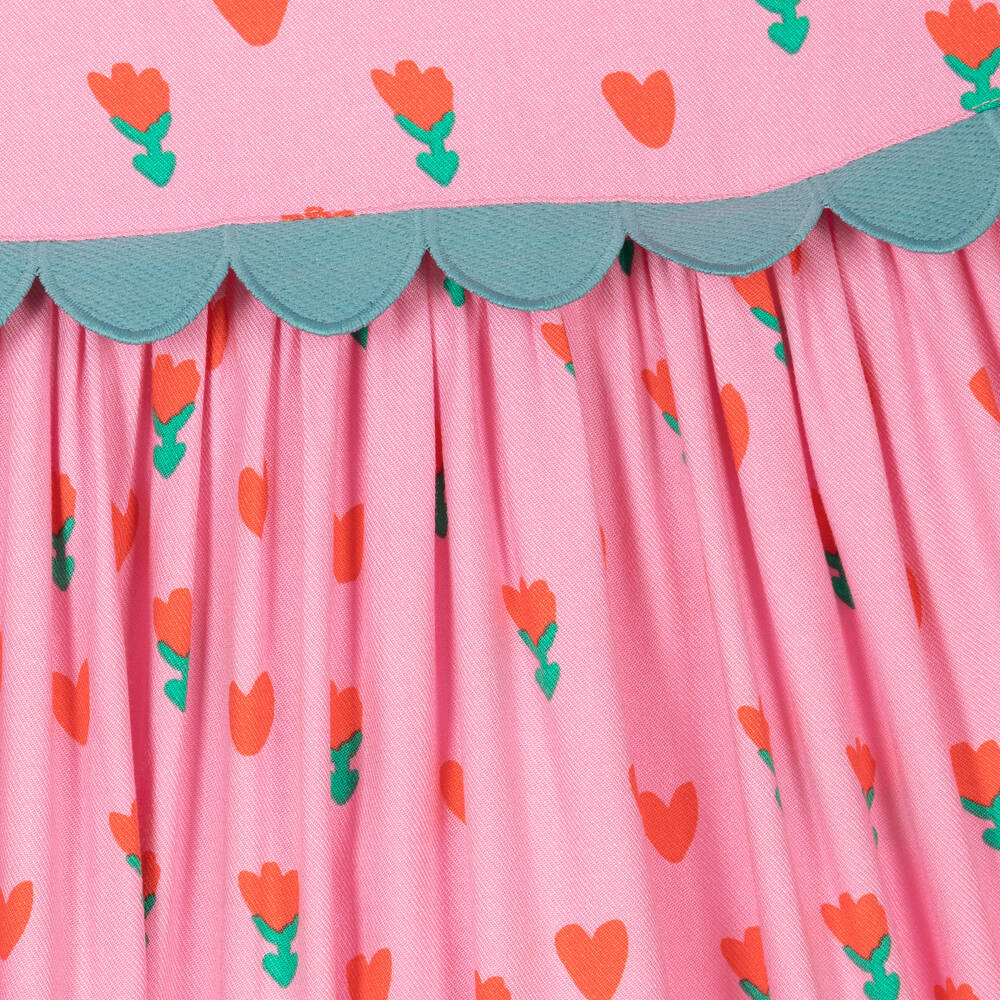 Stella McCartney Kids-Teen Girls Pink Viscose Tulips Dress | Childrensalon Outlet