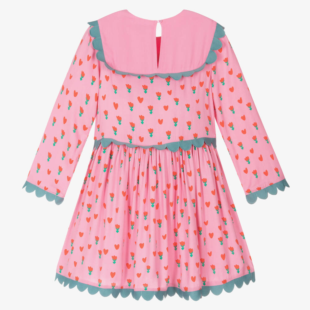 Stella McCartney Kids-Teen Girls Pink Viscose Tulips Dress | Childrensalon Outlet
