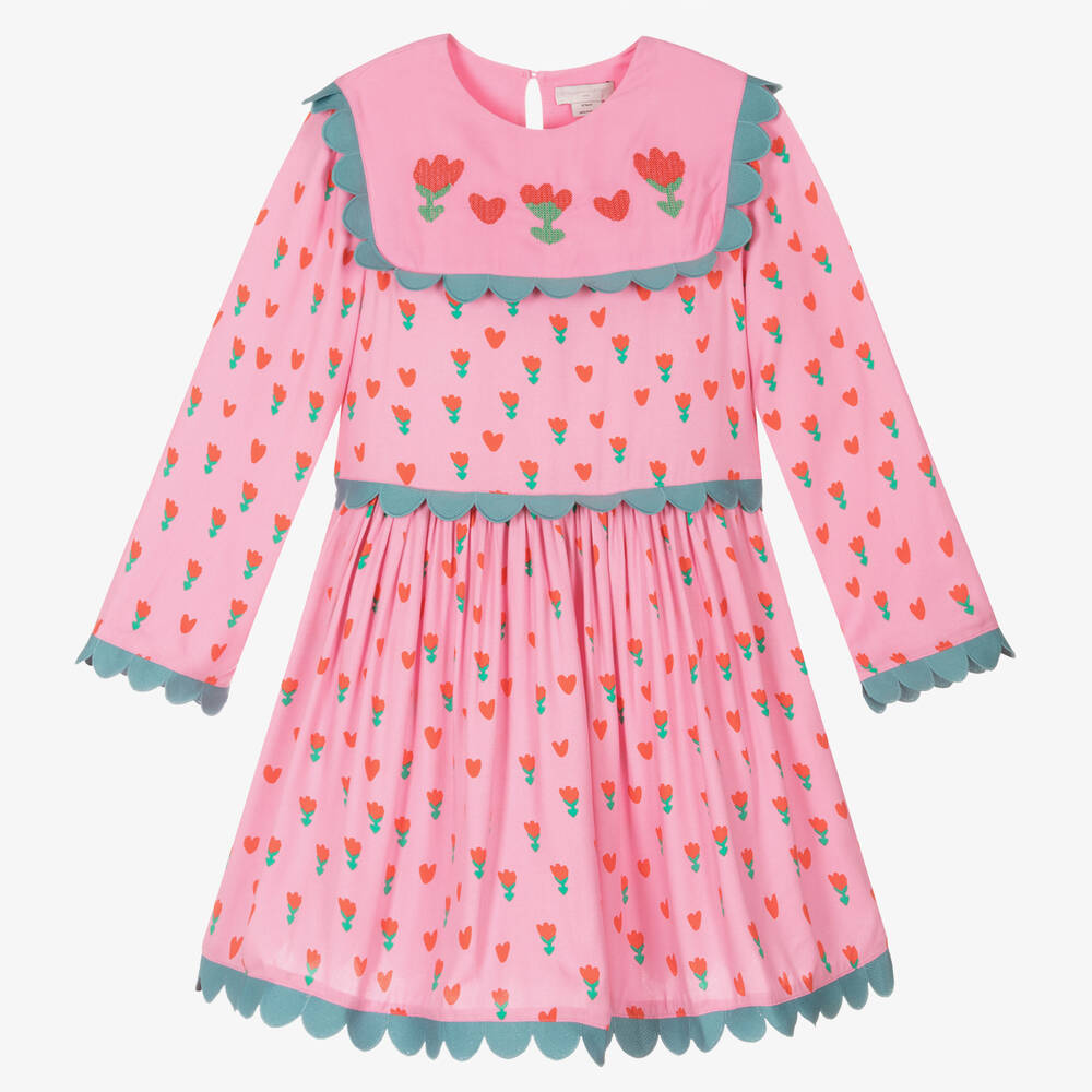 Stella McCartney Kids - Robe rose en viscose à tulipes | Childrensalon