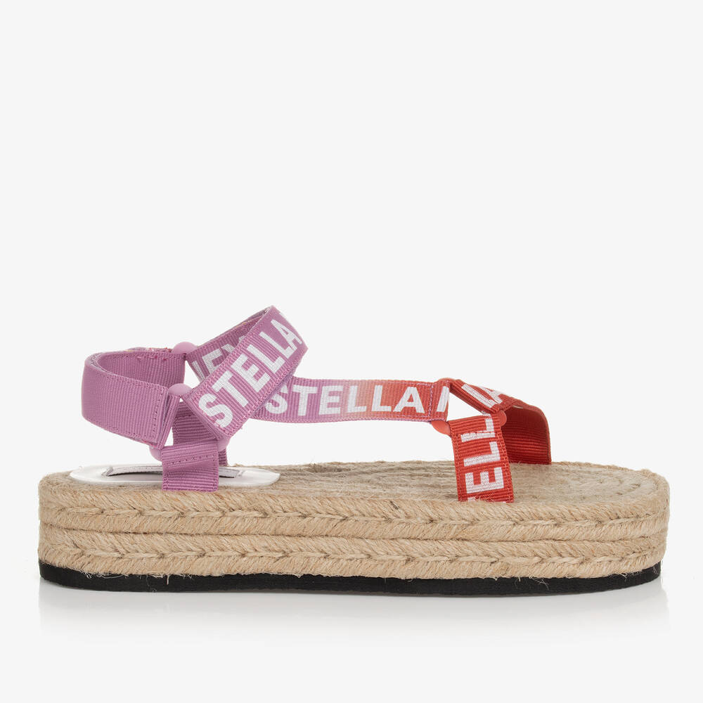 Stella McCartney Kids-Teen Girls Pink Woven Flatform Sandals | Childrensalon Outlet