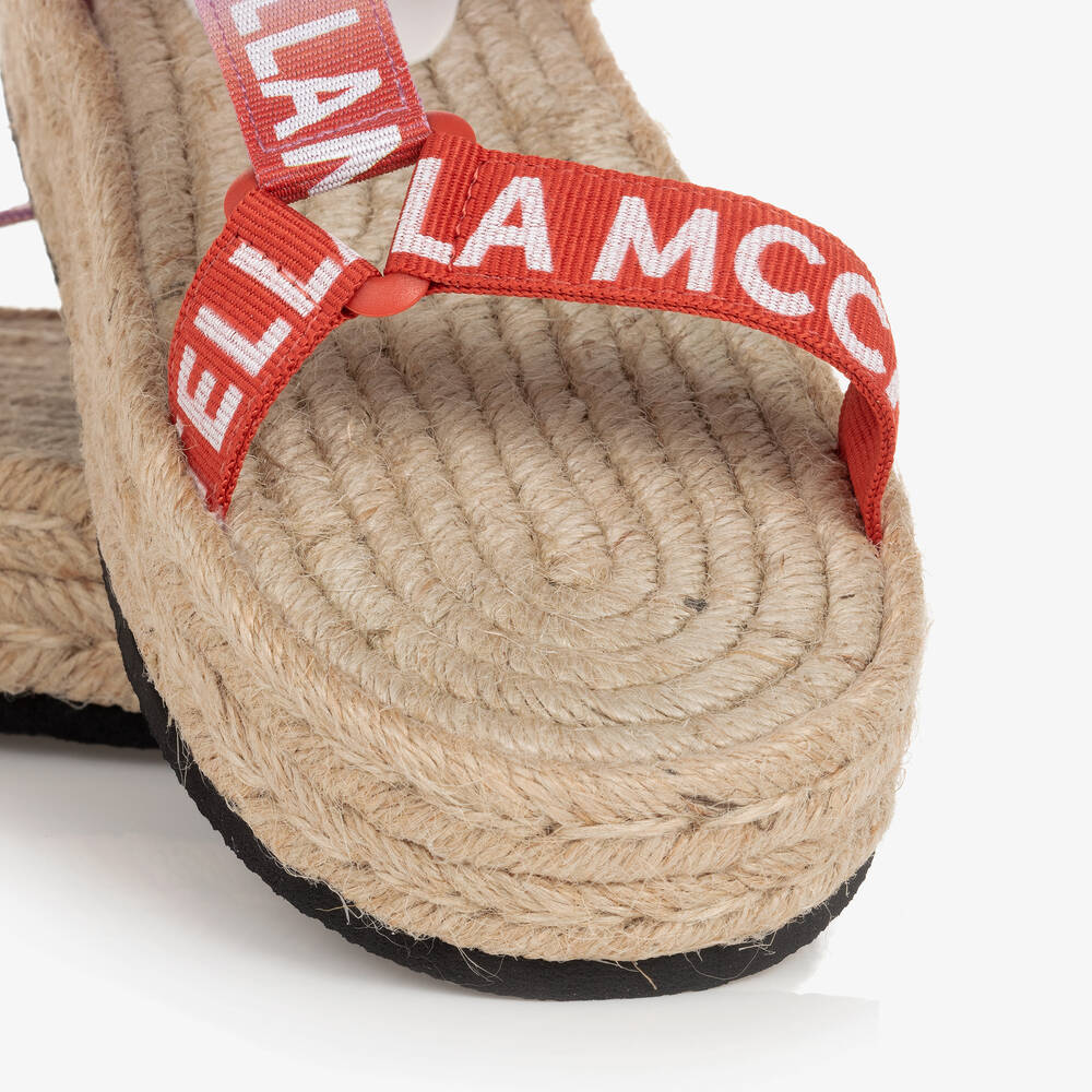 Stella McCartney Kids-Teen Girls Pink Woven Flatform Sandals | Childrensalon Outlet