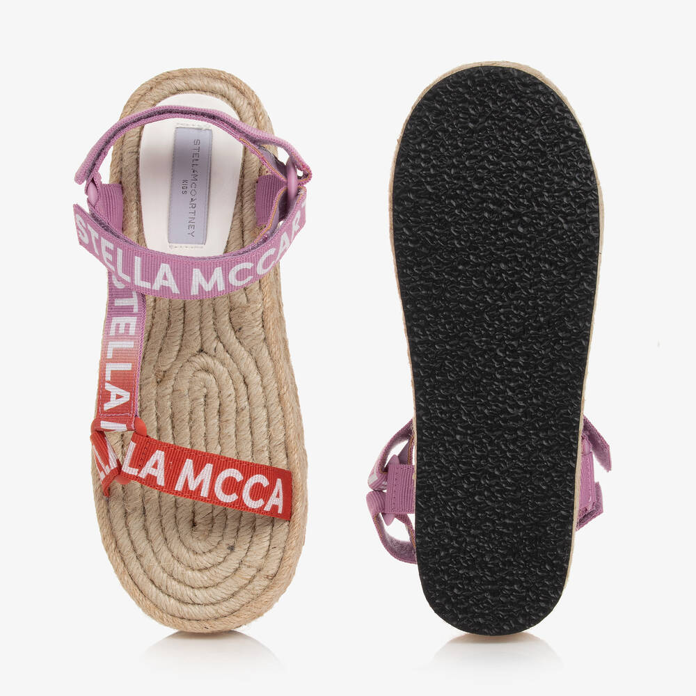 Stella McCartney Kids-Teen Girls Pink Woven Flatform Sandals | Childrensalon Outlet