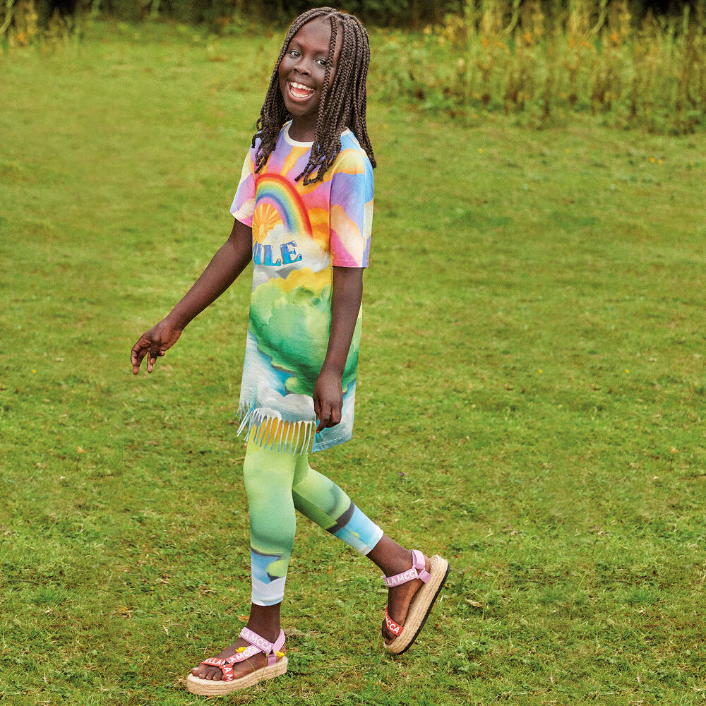 Stella McCartney Kids-Teen Girls Pink Woven Flatform Sandals | Childrensalon Outlet