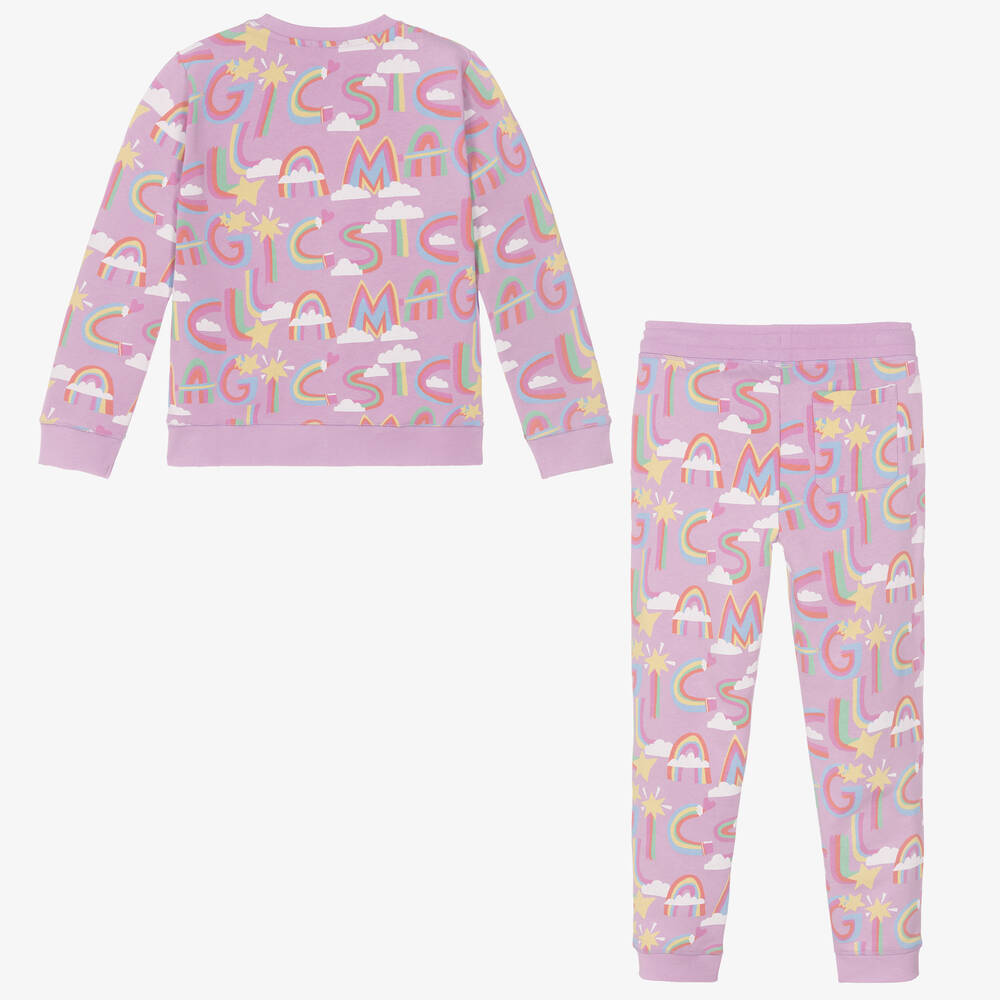 Stella McCartney Kids-Teen Girls Purple Cotton Tracksuit | Childrensalon Outlet
