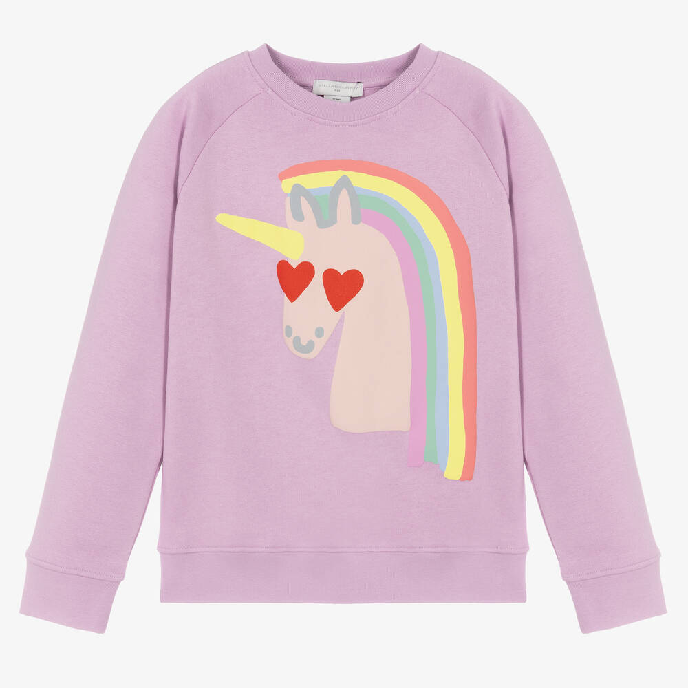 Stella McCartney Kids-سويتشيرت تينز بناتي قطن عضوي لون أرجواني | Childrensalon Outlet