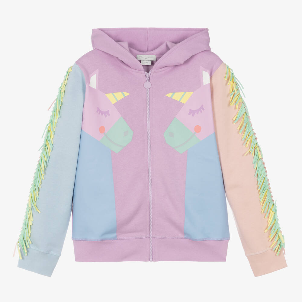 Stella McCartney Kids - Фиолетовый топ на молнии с единорогами | Childrensalon