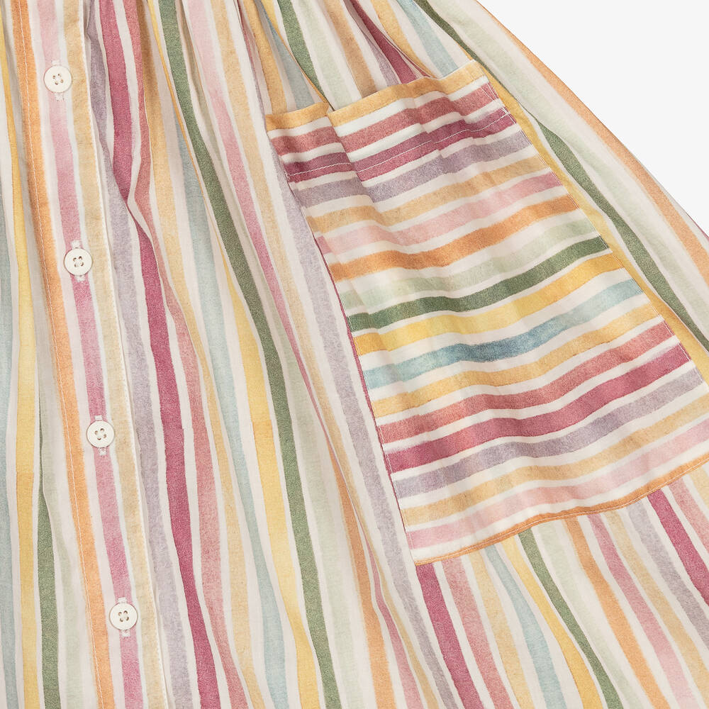 Stella McCartney Kids-Teen Girls Rainbow Striped Cotton Dress | Childrensalon Outlet