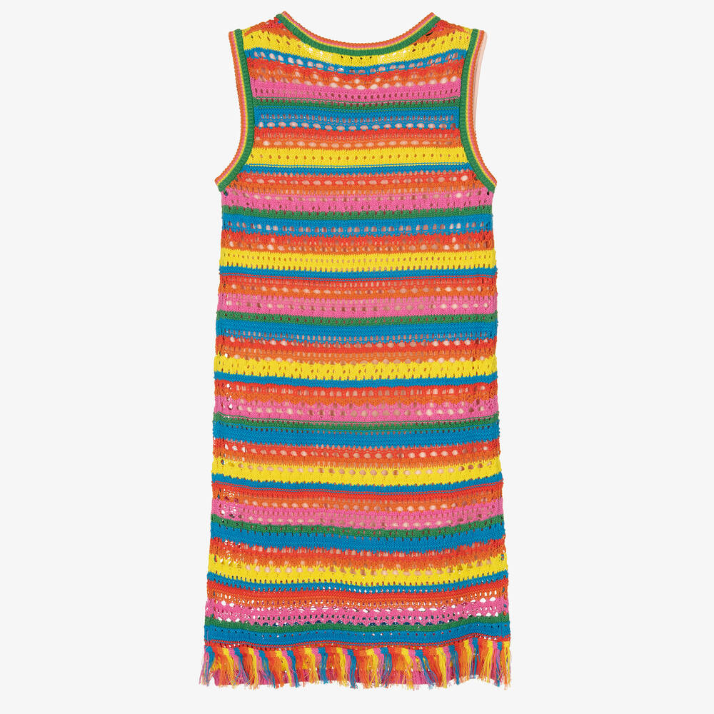 Stella McCartney Kids-Teen Girls Rainbow Striped Crochet Dress | Childrensalon Outlet