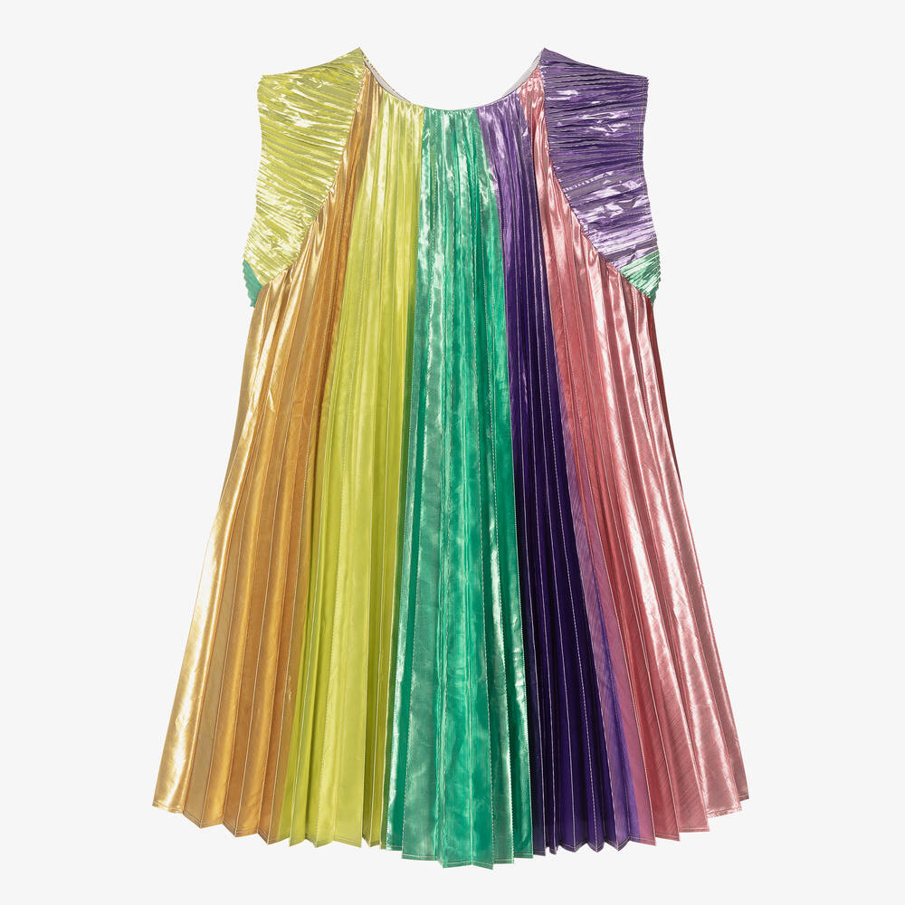 Stella McCartney Kids - Teen Regenbogenstreifen-Taftkleid | Childrensalon