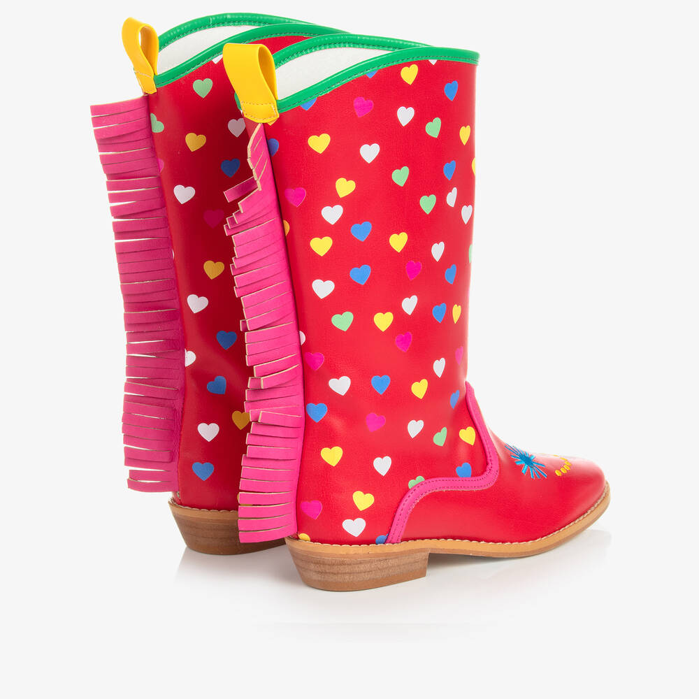 Stella McCartney Kids-Teen Girls Red Hearts Cowboy Boots | Childrensalon Outlet
