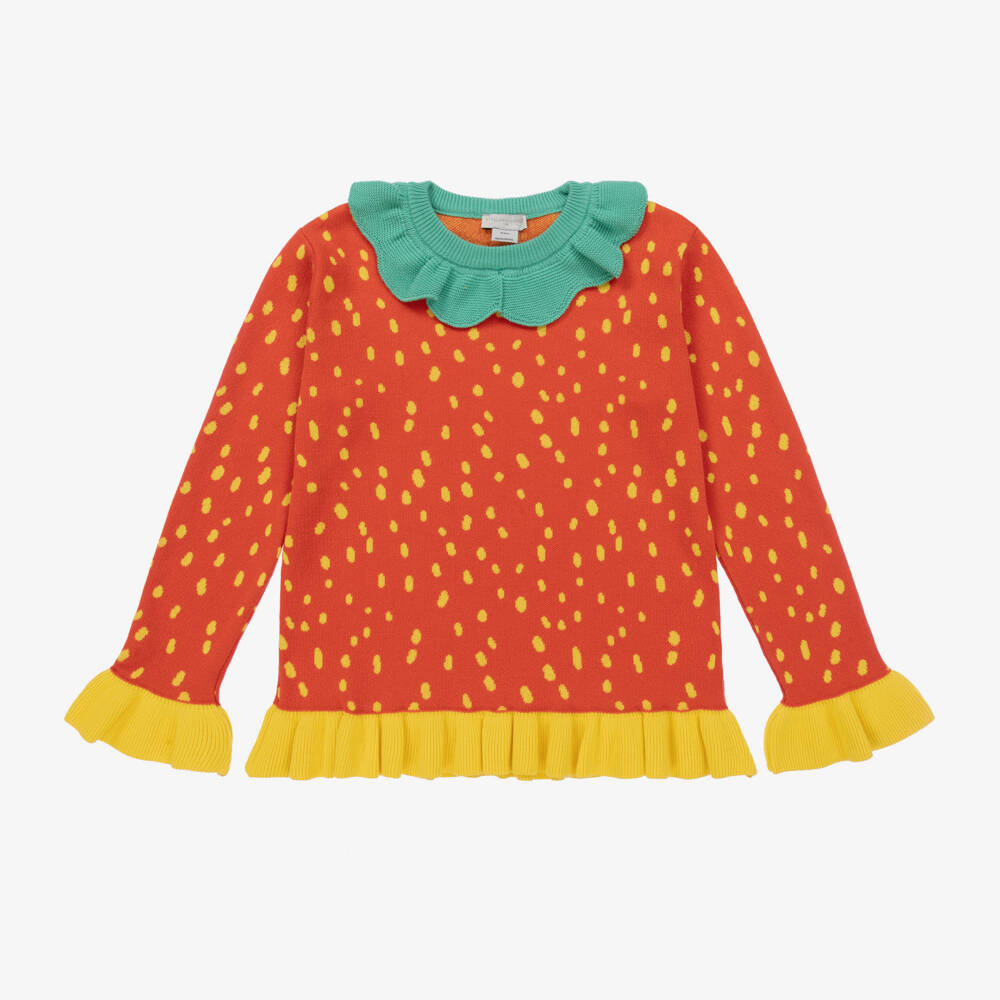 Stella McCartney Kids-Teen Girls Red Strawberry Knit Jumper | Childrensalon Outlet