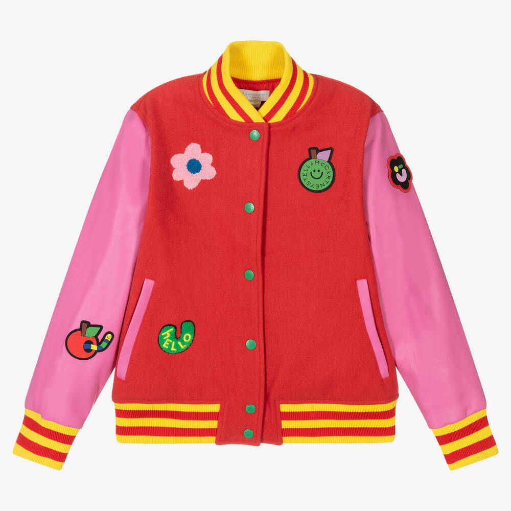 Stella McCartney Kids - Teen Girls Red Varsity Jacket | Childrensalon