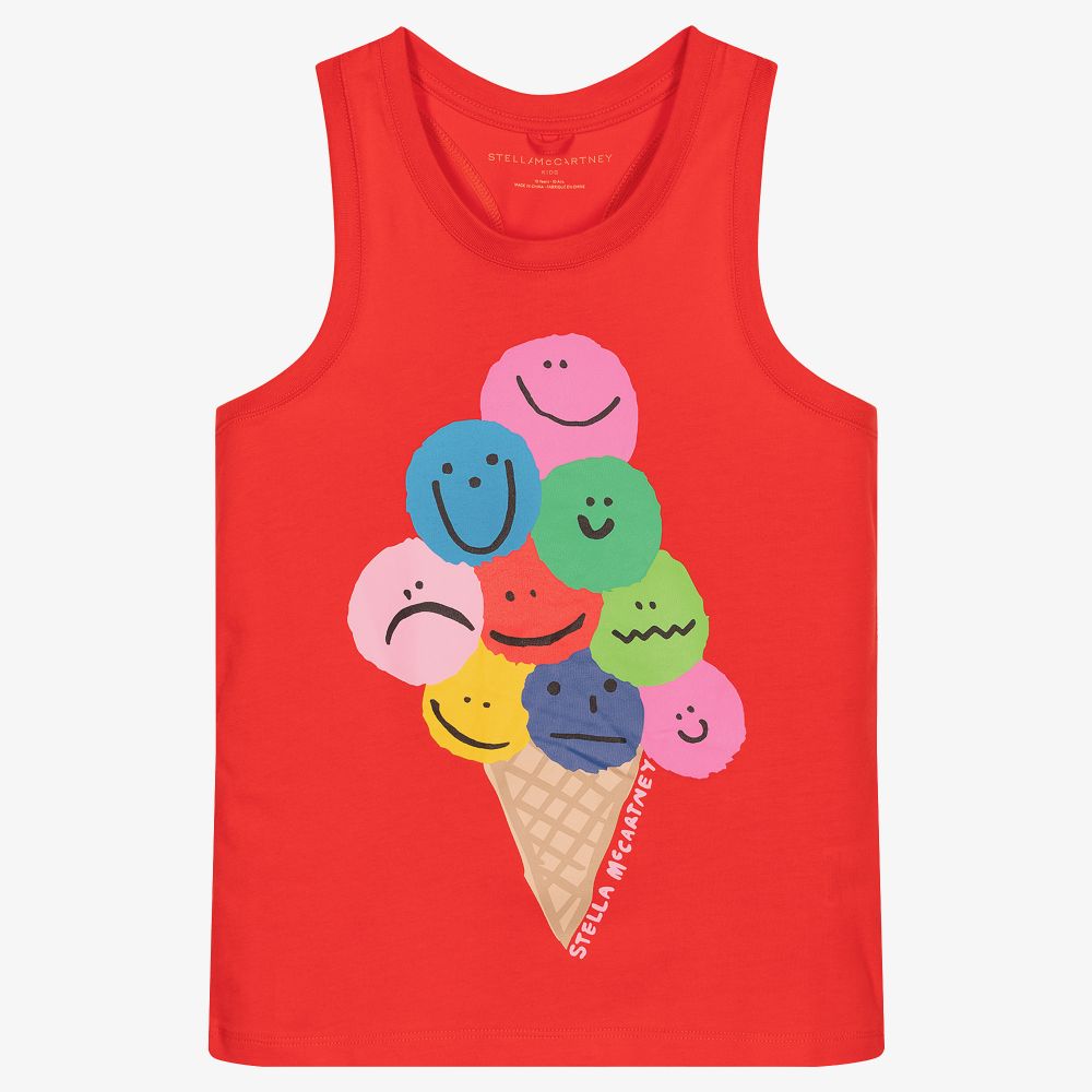 Teen Girls Red Vest Top