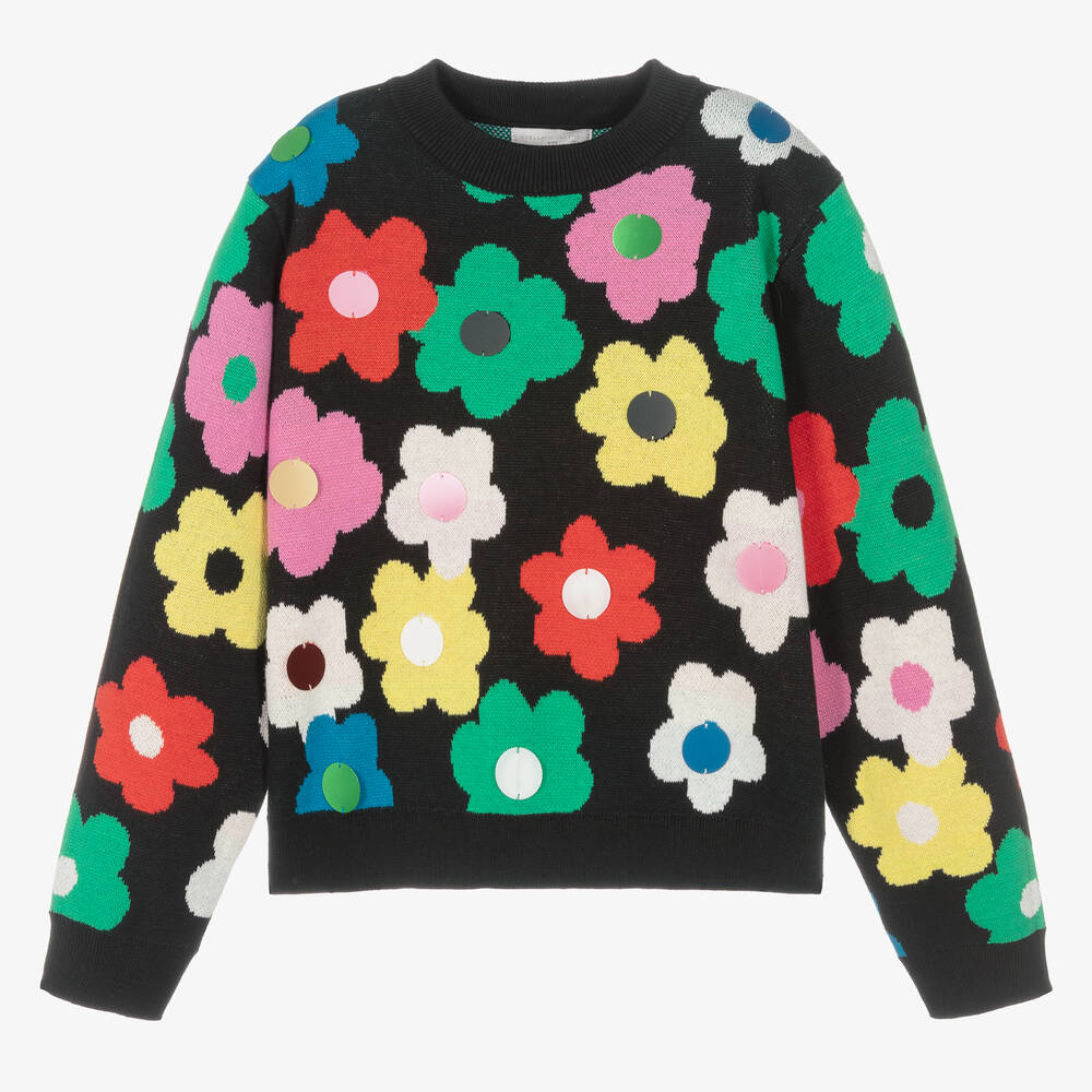 Stella McCartney Kids - Свитер с цветами и пайетками | Childrensalon