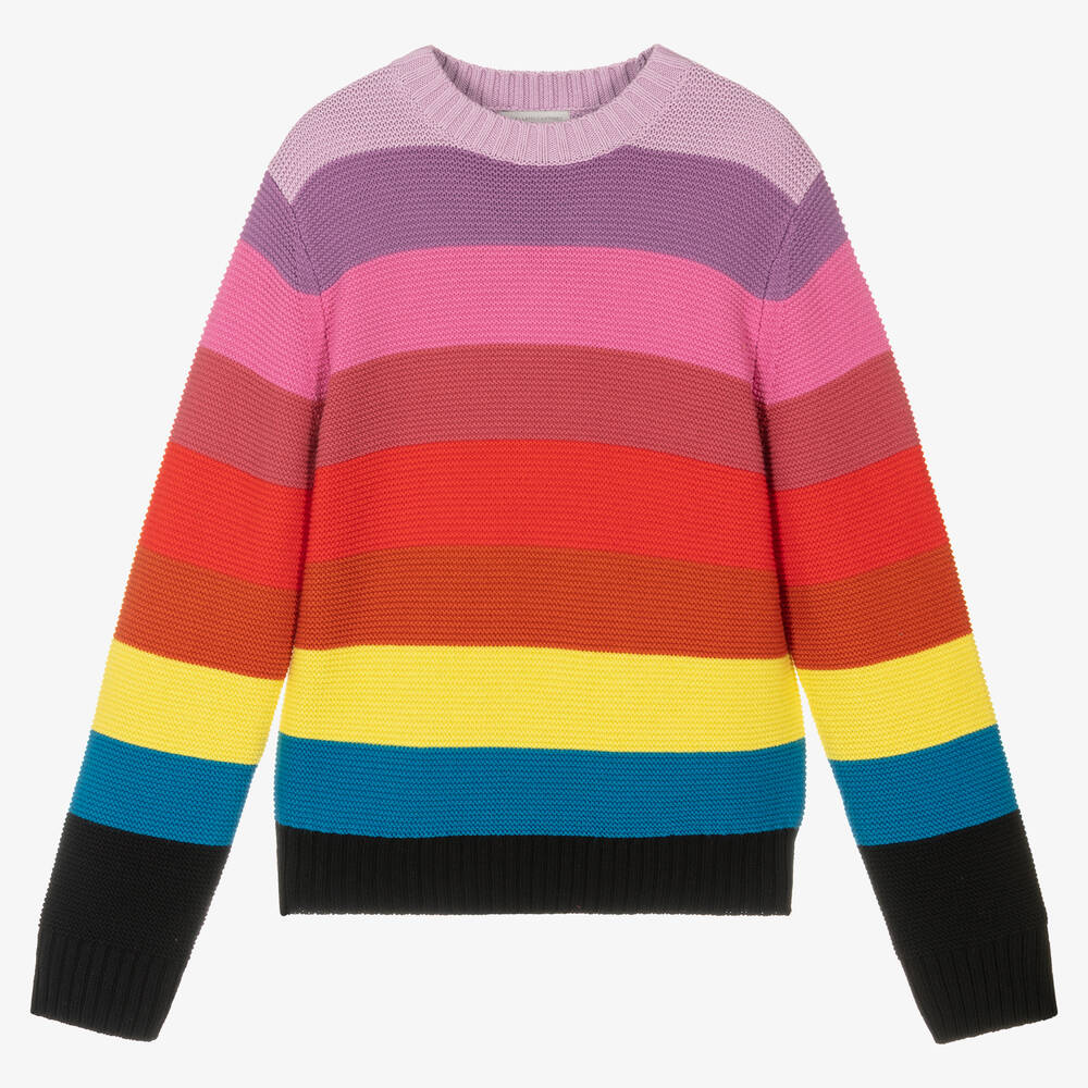 Stella McCartney Kids - Вязаный свитер в полоску для девочек-подростков | Childrensalon