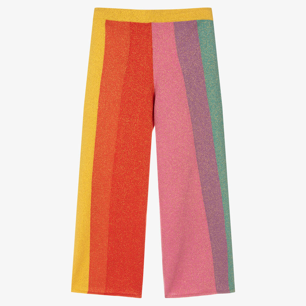 Stella McCartney Kids-بنطلون تينز بناتي مزيج قطن محبوك بألوان بلوك | Childrensalon Outlet