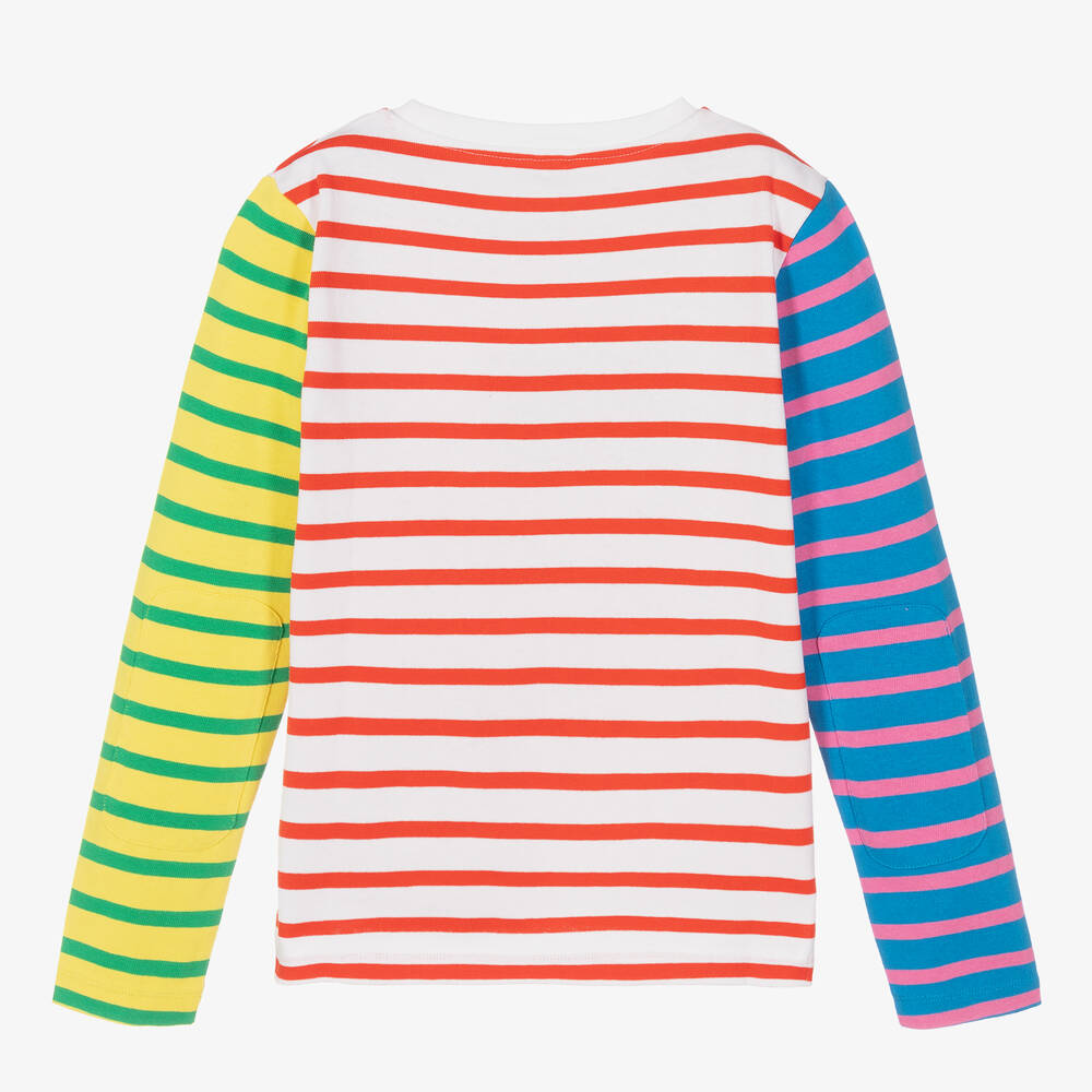 Stella McCartney Kids-Teen Girls Striped Slogan Top | Childrensalon Outlet