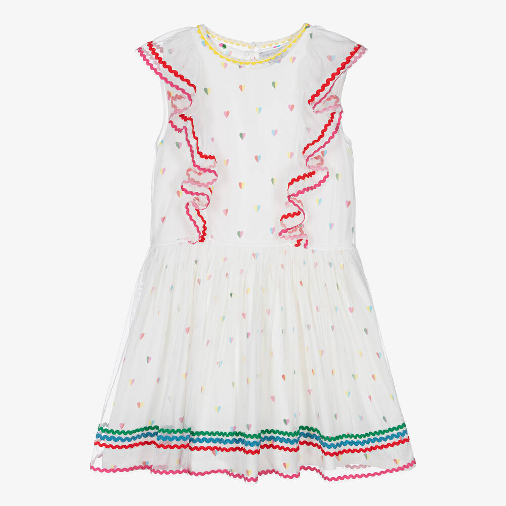 Stella McCartney Kids - Teen Girls White 2-in-1 Jersey & Tulle Dress | Childrensalon